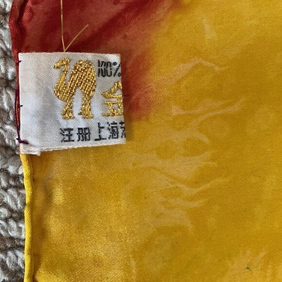 SILK square scarf multicolor watercolor design women’s 38” - Picture 5 of 11